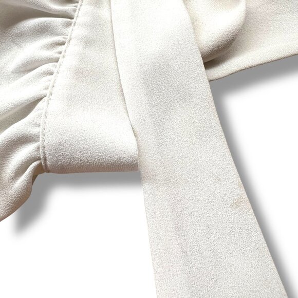 Wilfred Aritzia Patrice Halter Cut Out Tie Back Crop Top Ivory Size Small - Picture 7 of 12